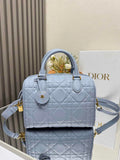 Dior Groove 25 Bag M1365 Pale Blue Macrocannage Calfskin - Default Title - View 1