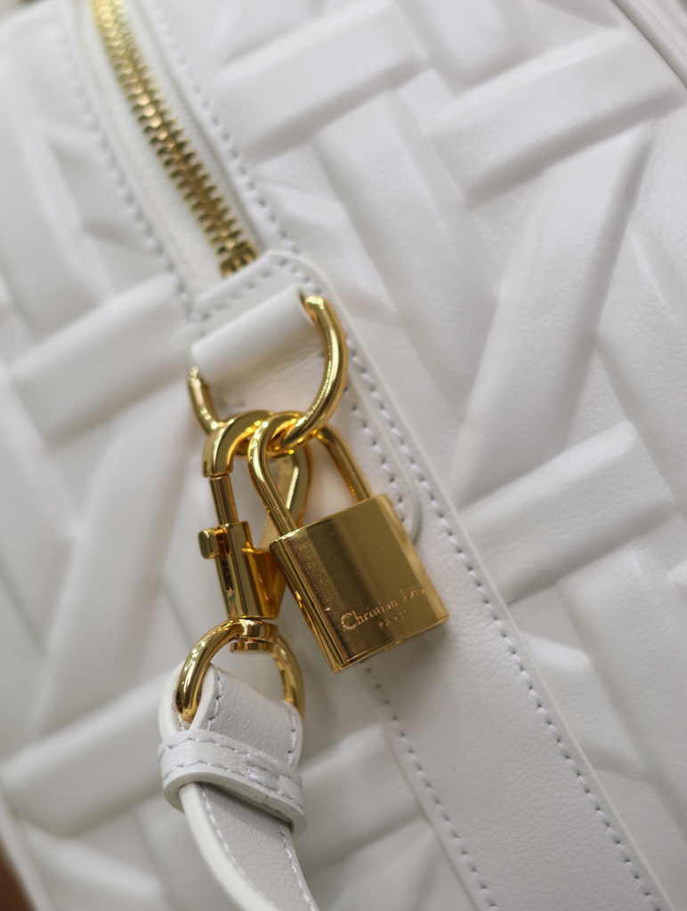 Dior Groove 25 Bag M1365 White Graphic Cannage Calfskin - Default Title - View 6