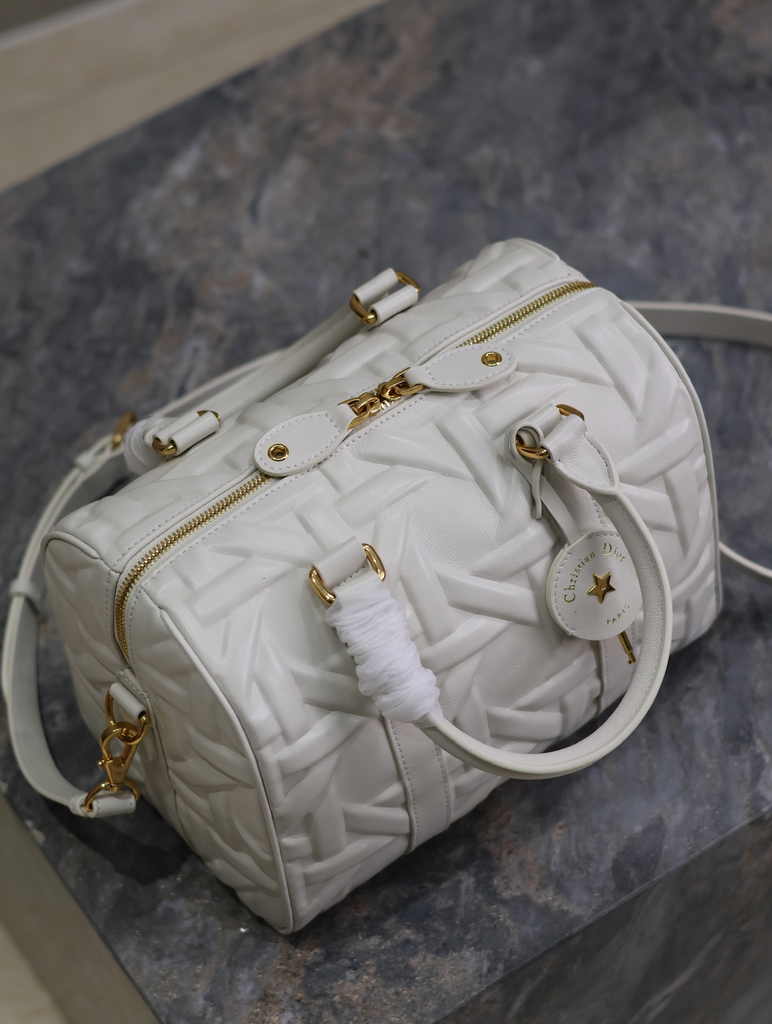 Dior Groove 25 Bag M1365 White Graphic Cannage Calfskin - Default Title - View 8