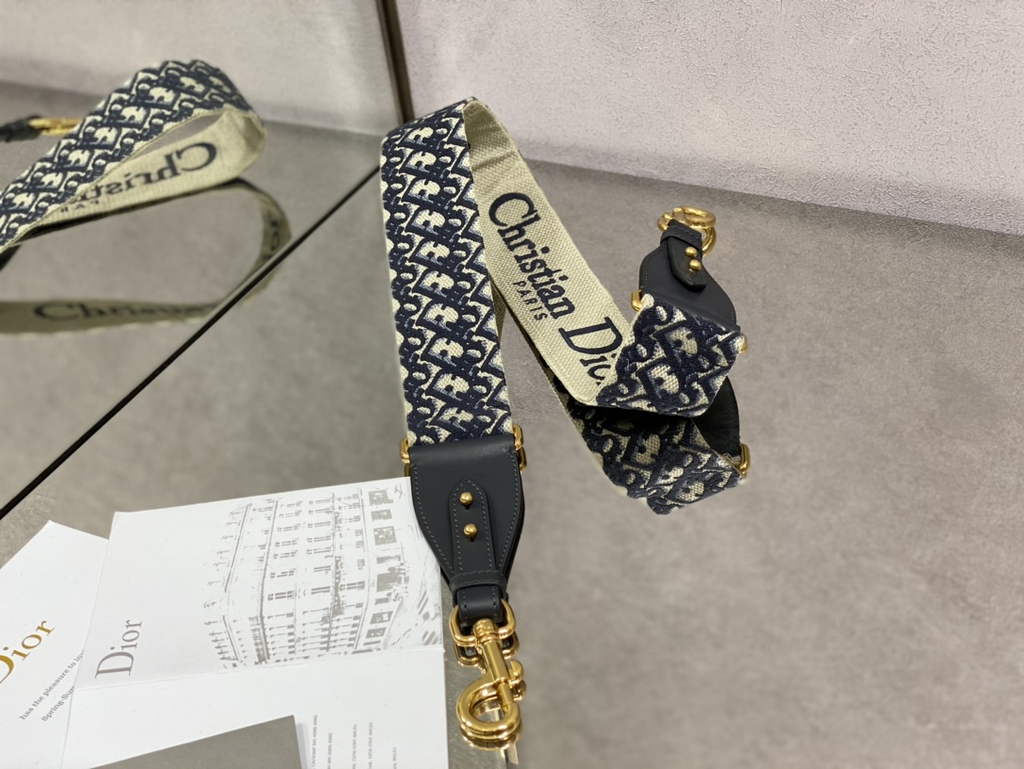 Dior Large Bobby Bag M9320 Blue Oblique Jacquard with Strap