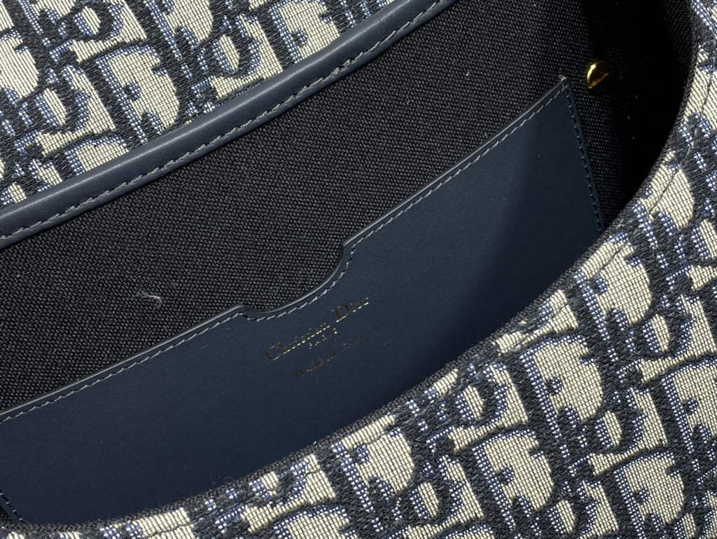 Dior Large Bobby Bag M9320 Blue Oblique Jacquard with Strap