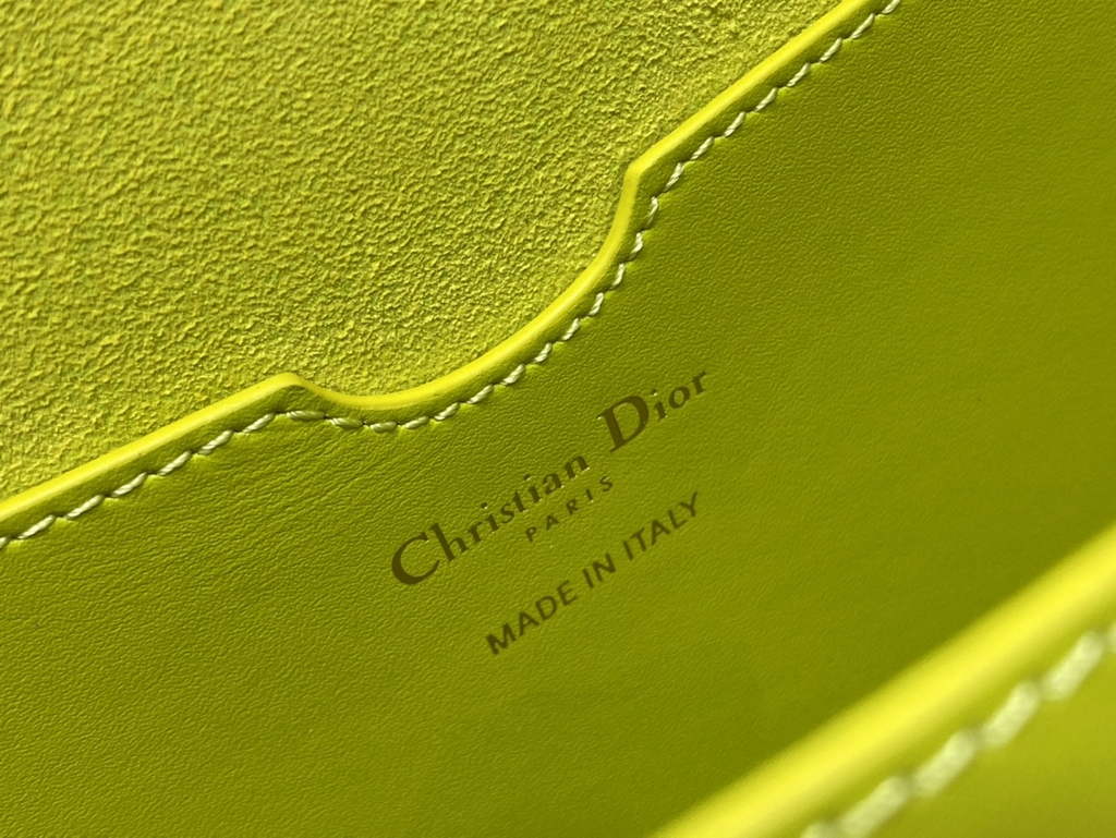 Dior Large Bobby Bag M9320 Yellow Box Calfskin with Blue Oblique Strap - Default Title - View 8