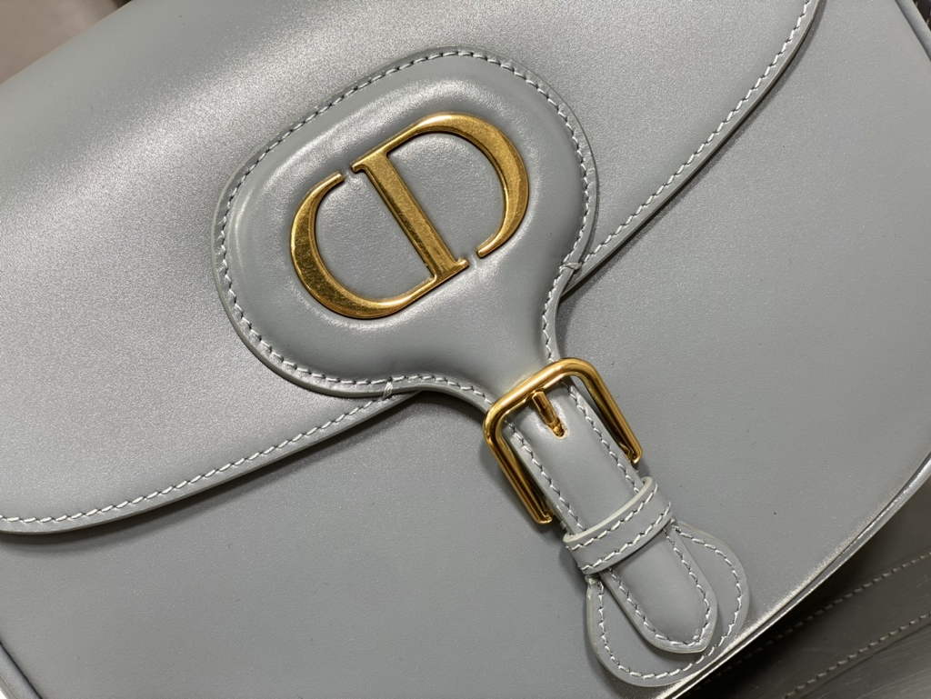 Dior Large Bobby Bag M9320 Blue Box Calfskin with Blue Oblique Strap - Default Title - View 3