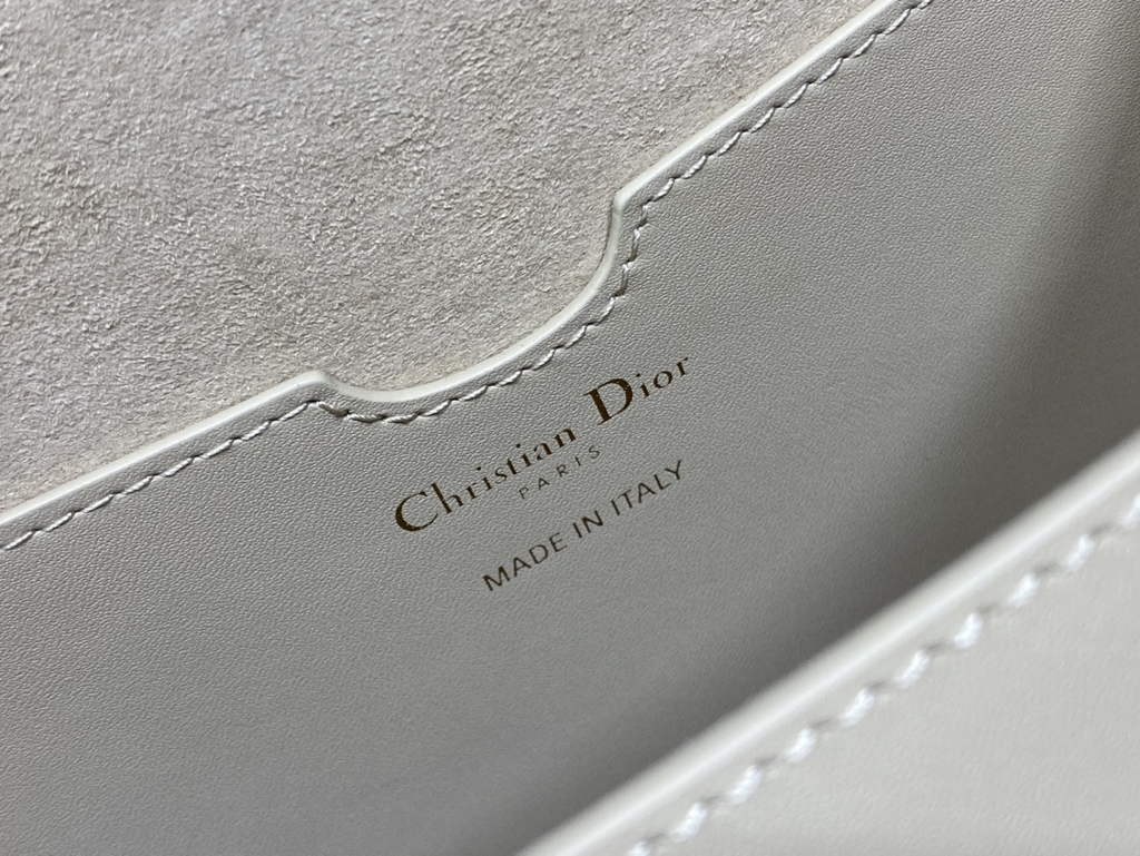 Dior Large Bobby Bag M9320 Beige Box Calfskin with Blue Oblique Strap - Default Title - View 9