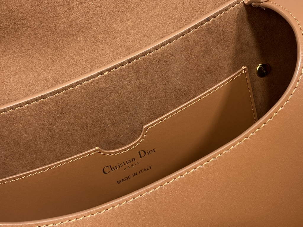 Dior Large Bobby Bag M9320 Brown Box Calfskin with Blue Oblique Strap - Default Title - View 9