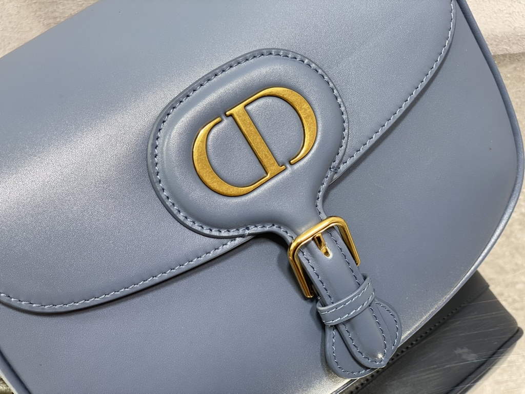 Dior Large Bobby Bag M9320 Box Blue Calfskin with Blue Oblique Strap - Default Title - View 3