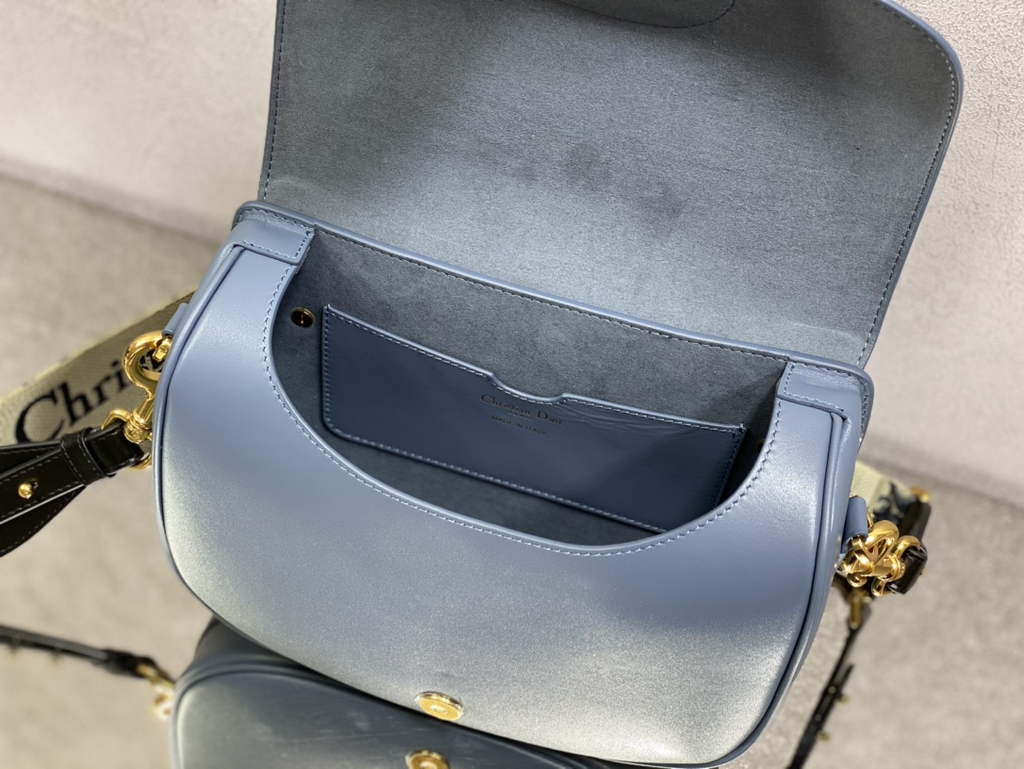 Dior Large Bobby Bag M9320 Box Blue Calfskin with Blue Oblique Strap - Default Title - View 8