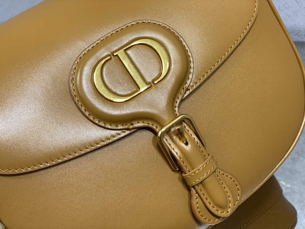 Dior Large Bobby Bag M9320 Tan Box Calfskin with Blue Oblique Strap - Default Title - View 3