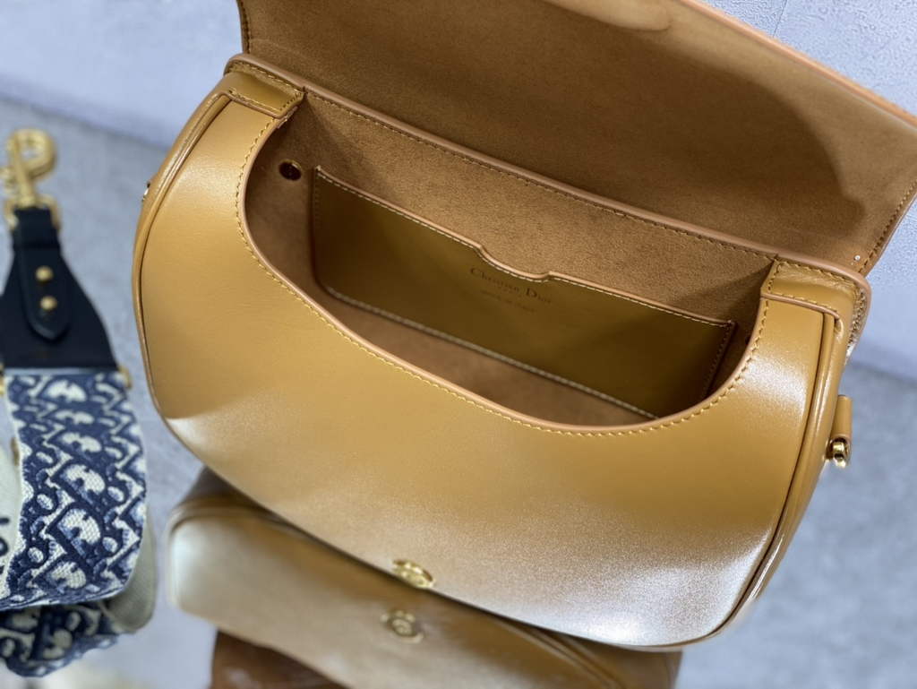 Dior Large Bobby Bag M9320 Tan Box Calfskin with Blue Oblique Strap - Default Title - View 8