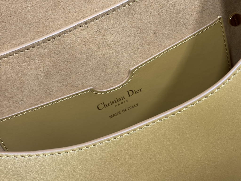 Dior Large Bobby Bag M9320 Tan Box Calfskin with Blue Oblique Strap - Default Title - View 9