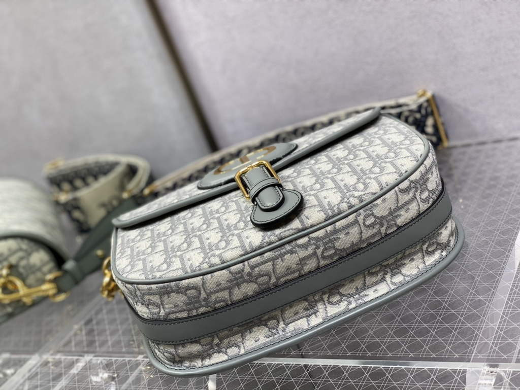 Dior Large Bobby Bag M9320 Gray Oblique Jacquard with Strap