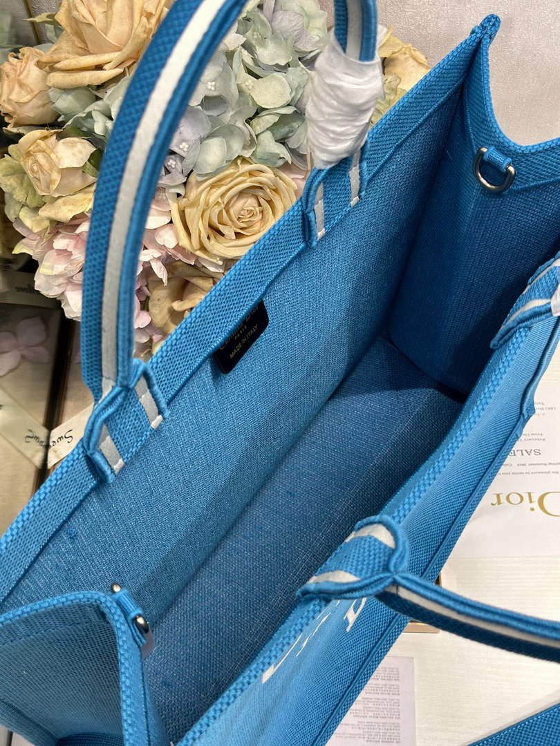 Dior Large Book Tote – Blue and White Toile de Jouy Embroidery – Cotton Canvas - Default Title - View 7