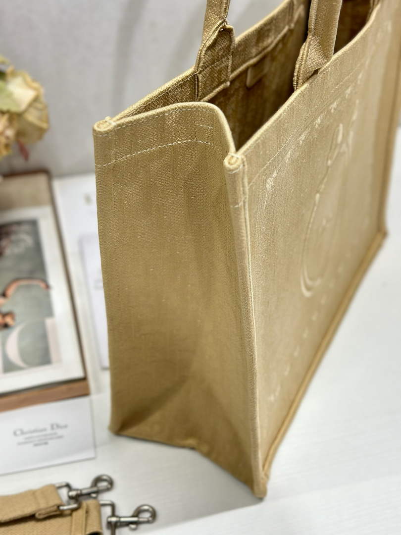 Dior Large Book Tote – Soupir Apricot Oblique with Lace - Default Title - View 4
