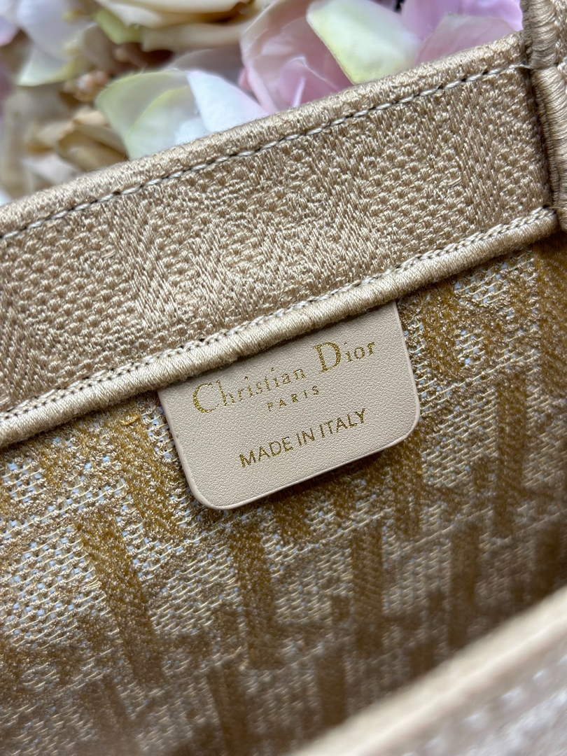 Small Dior Book Tote with Strap – Natural Cannage Raffia-Effect Embroidery - Default Title - View 7