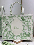 Dior Large Book Tote – Green Clover Toile de Jouy - Default Title - View 1