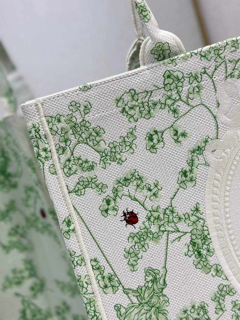Dior Large Book Tote – Green Clover Toile de Jouy - Default Title - View 5