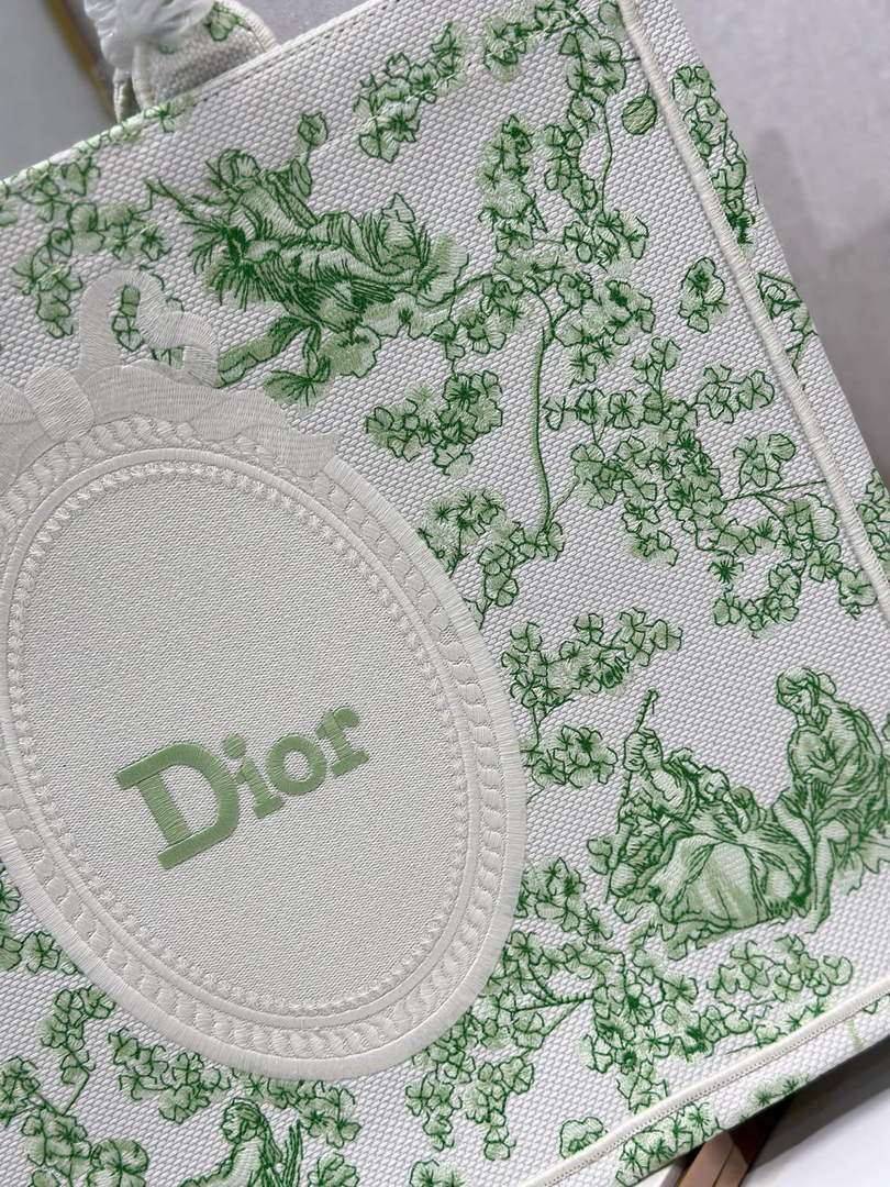 Dior Large Book Tote – Green Clover Toile de Jouy - Default Title - View 6