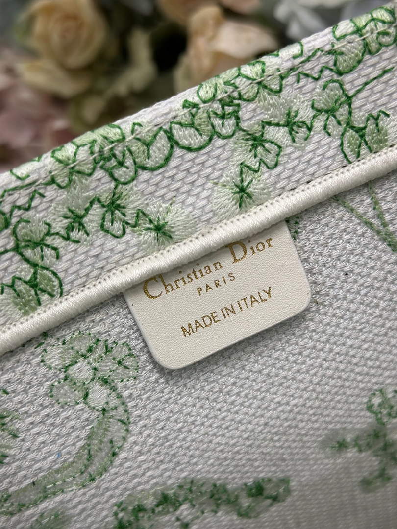 Dior Large Book Tote – Green Clover Toile de Jouy - Default Title - View 8