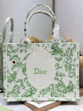Dior Medium Book Tote – Green Clover Toile de Jouy – with Strap - Default Title - View 1