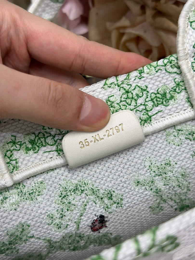 Small Dior Book Tote with Strap – Green Clover Toile de Jouy - Default Title - View 8