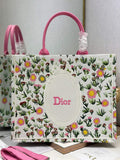 Dior Large Book Tote – White Daisy Garden Embroidery - Default Title - View 1