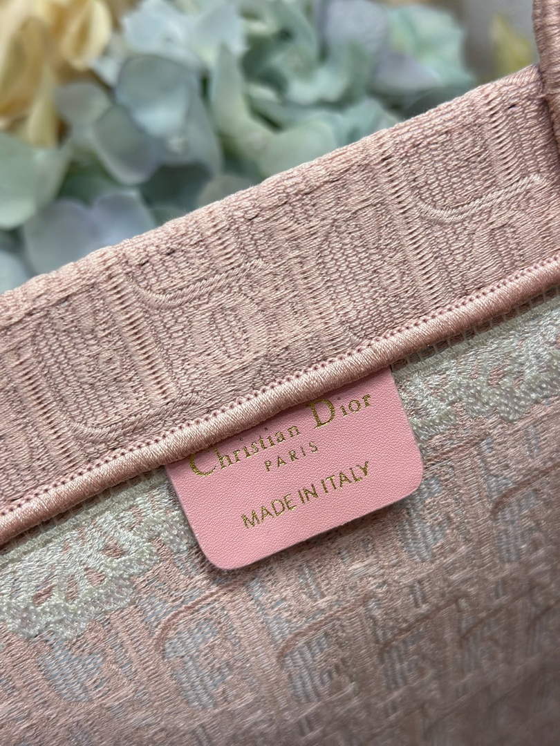 Dior Large Book Tote – Soupir Pink Oblique with Lace - Default Title - View 7