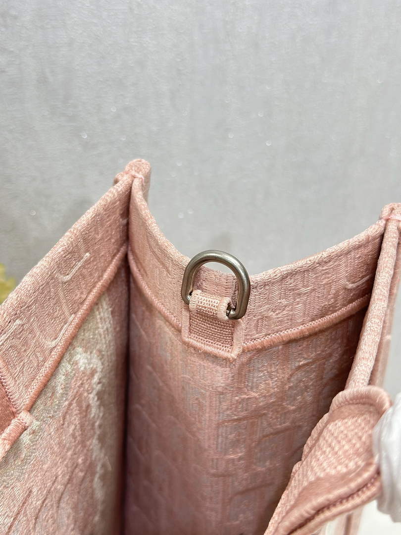Dior Large Book Tote – Soupir Pink Oblique with Lace - Default Title - View 8