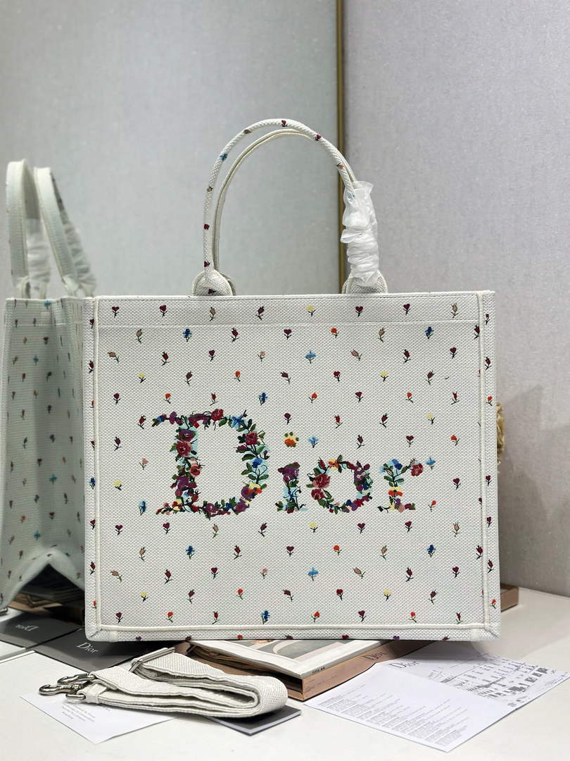 Dioramour Large Book Tote – White Revolution Flowers - Default Title - View 2