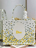 Dior Medium Book Tote with Strap – Buttercup Dior Embroidery - Default Title - View 1
