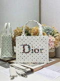Dioramour Small Book Tote with Strap – White Revolution Flowers - Default Title - View 1