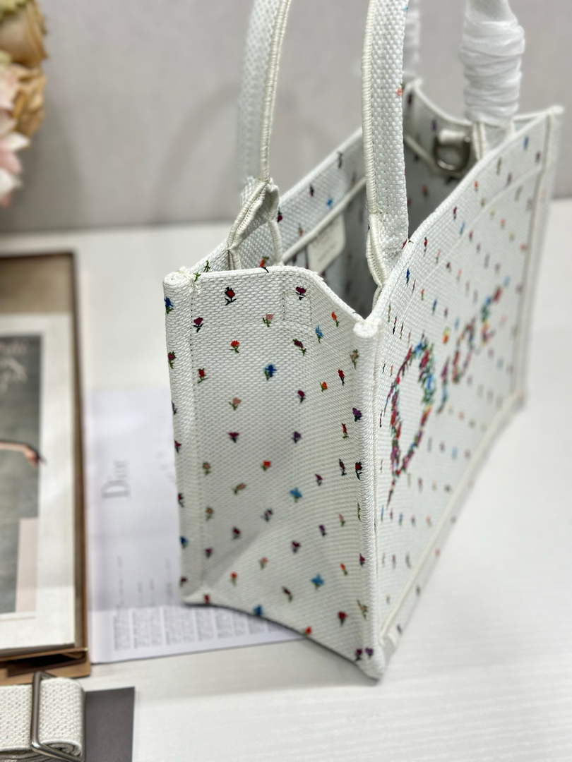 Dioramour Small Book Tote with Strap – White Revolution Flowers - Default Title - View 3