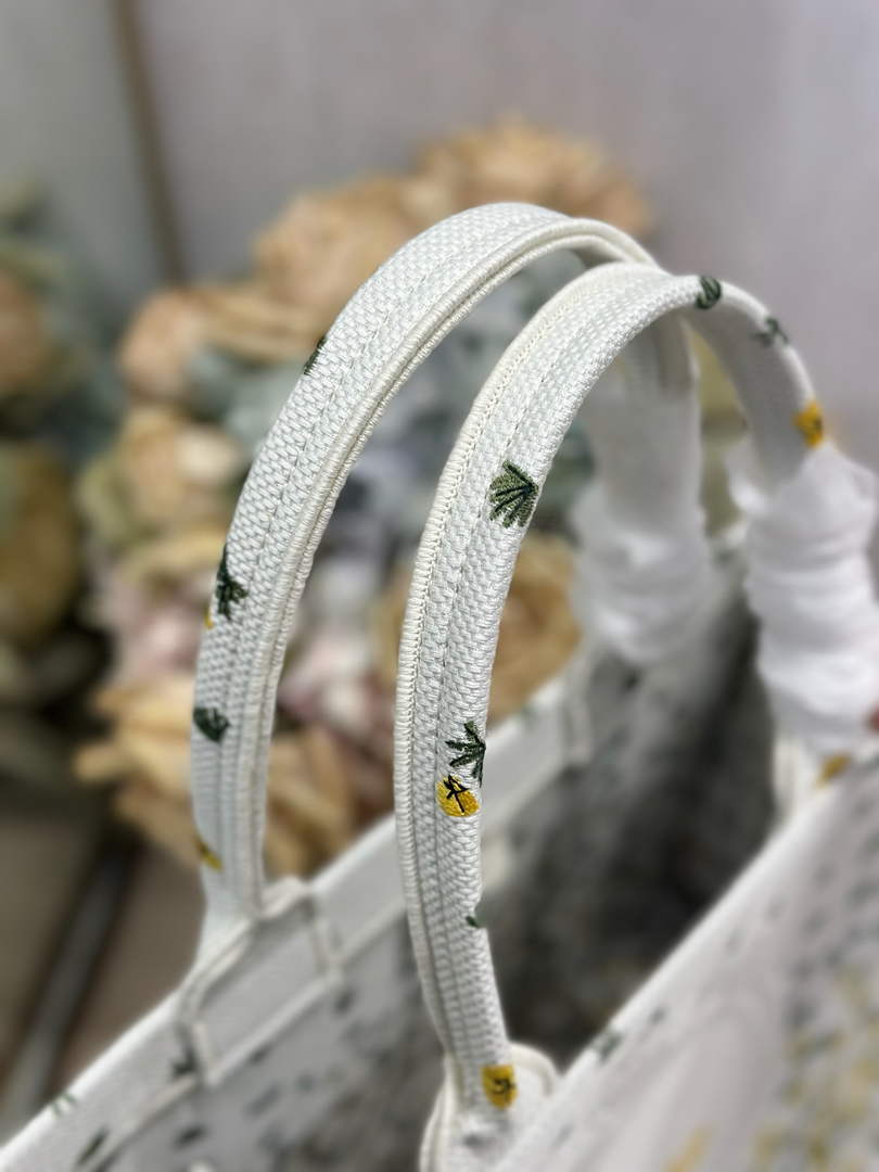 Dior Medium Book Tote with Strap – Buttercup Dior Embroidery - Default Title - View 8