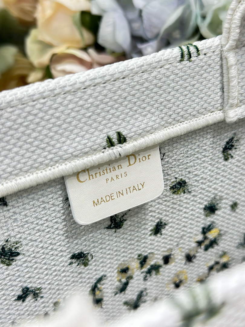 Dior Medium Book Tote with Strap – Buttercup Dior Embroidery - Default Title - View 10