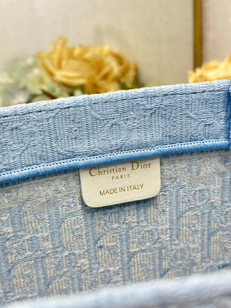 Dior Large Book Tote – Blue Oblique with White Lace - Default Title - View 8