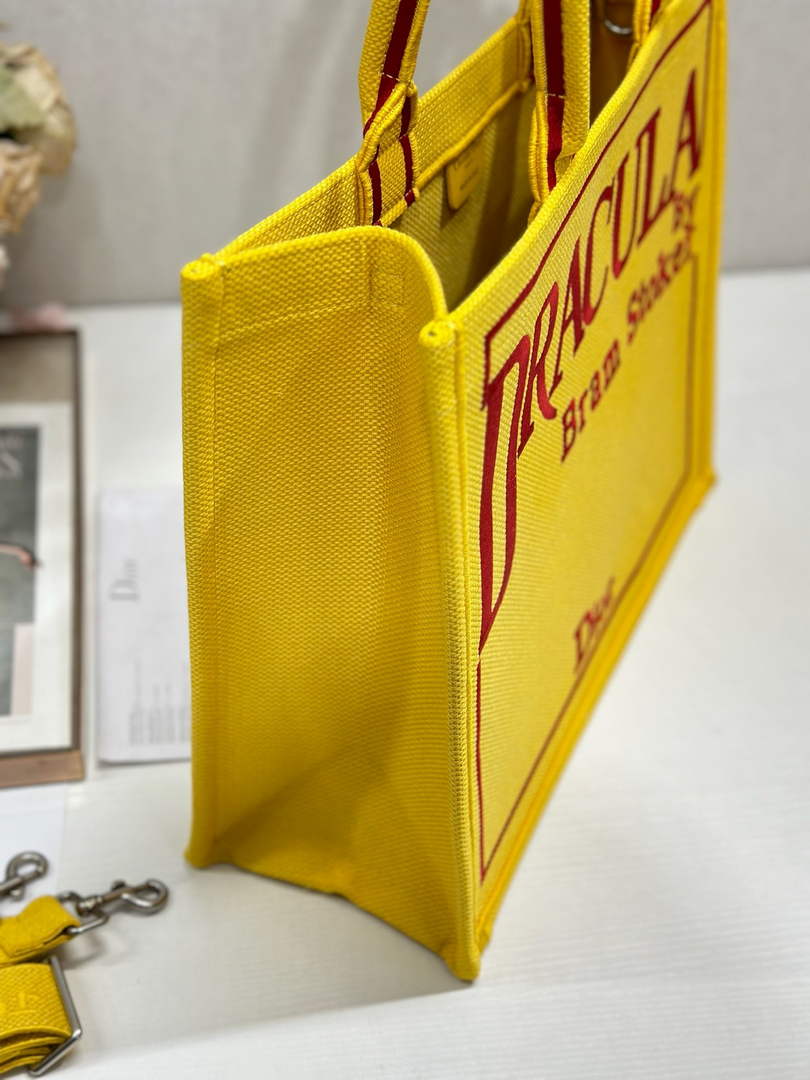 Dior Large Book Tote – Yellow and Red Book Cover Embroidery - Default Title - View 4