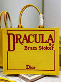Dior Large Book Tote – Yellow and Red Book Cover Embroidery