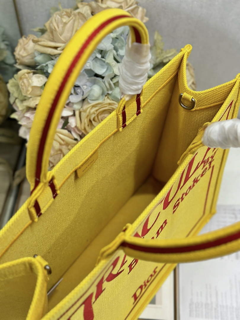Dior Large Book Tote – Yellow and Red Book Cover Embroidery - Default Title - View 7