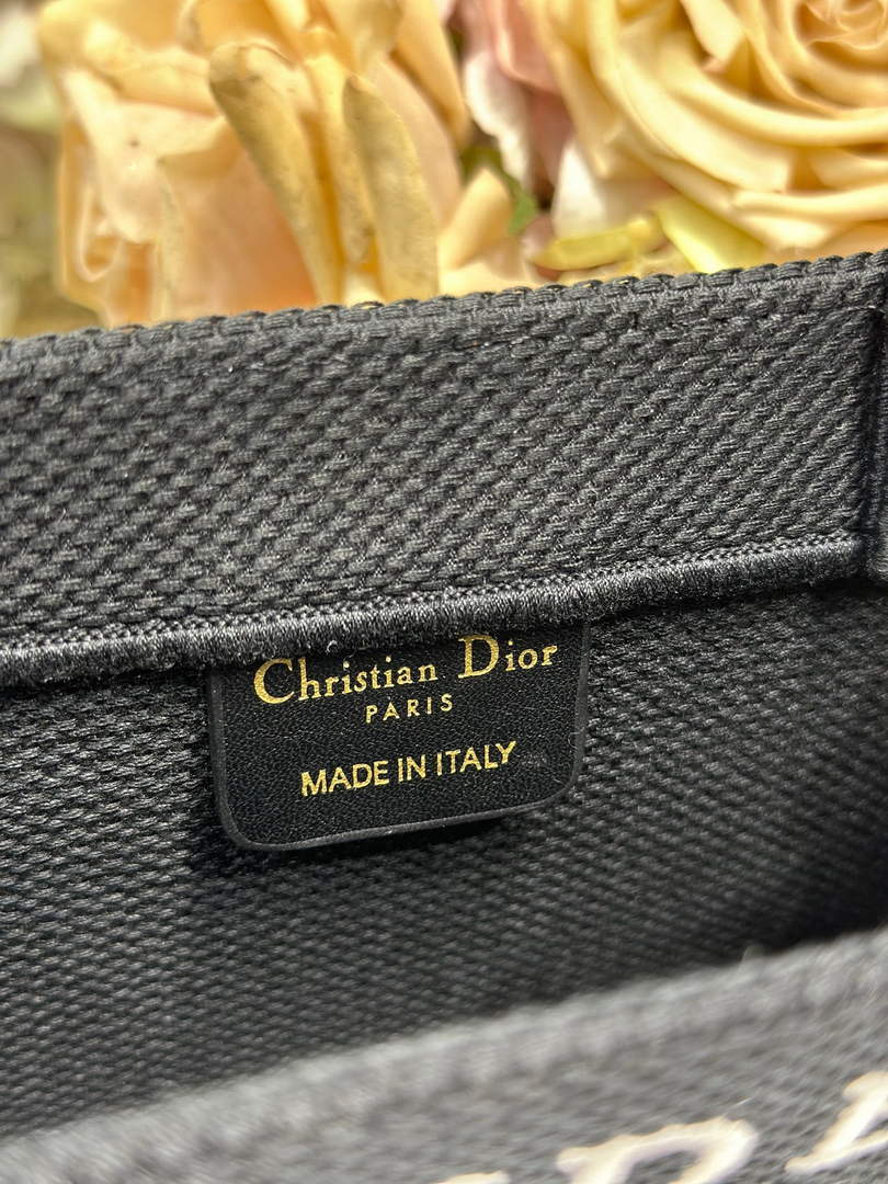 Small Dior Book Tote with Strap - Black and White Book Cover Embroidery - Default Title - View 7