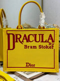 Dior Medium Book Tote – Yellow and Red Toile de Jouy Embroidery – with Strap - Default Title - View 1