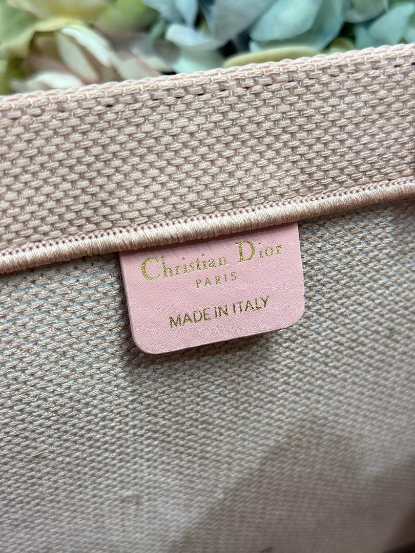 Dior Medium Book Tote – Pink and Green Toile de Jouy Embroidery – with Strap - Default Title - View 9