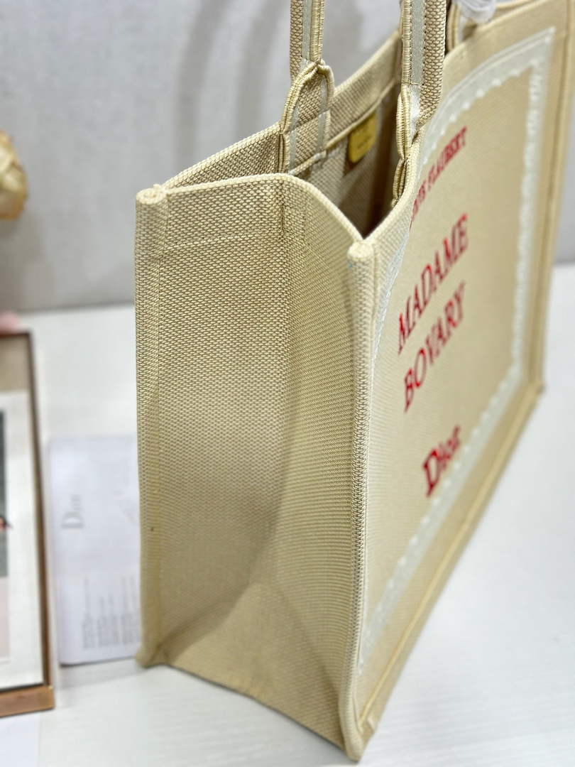 Dior Large Book Tote – Apricot and Red Book Cover Embroidery - Default Title - View 4