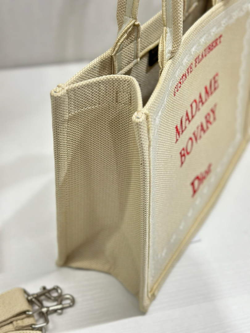 Dior Medium Book Tote – Apricot and Red Toile de Jouy Embroidery – with Strap - Default Title - View 5