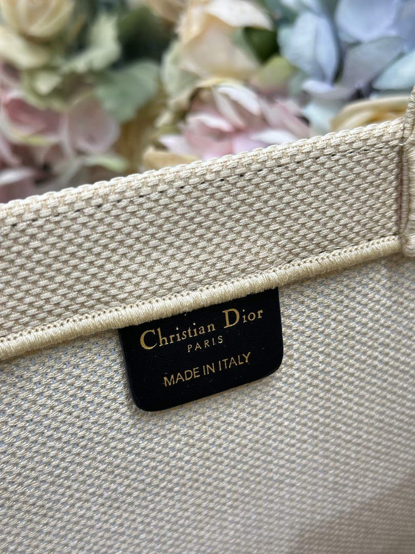 Dior Medium Book Tote – Apricot and Red Toile de Jouy Embroidery – with Strap - Default Title - View 9