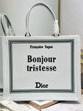 Dior Large Book Tote – White and Black Book Cover Embroidery - Default Title - View 1