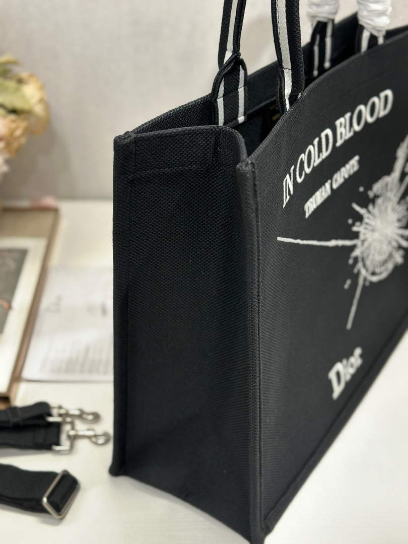 Dior Large Book Tote – Black and White Book Cover Embroidery - Default Title - View 5