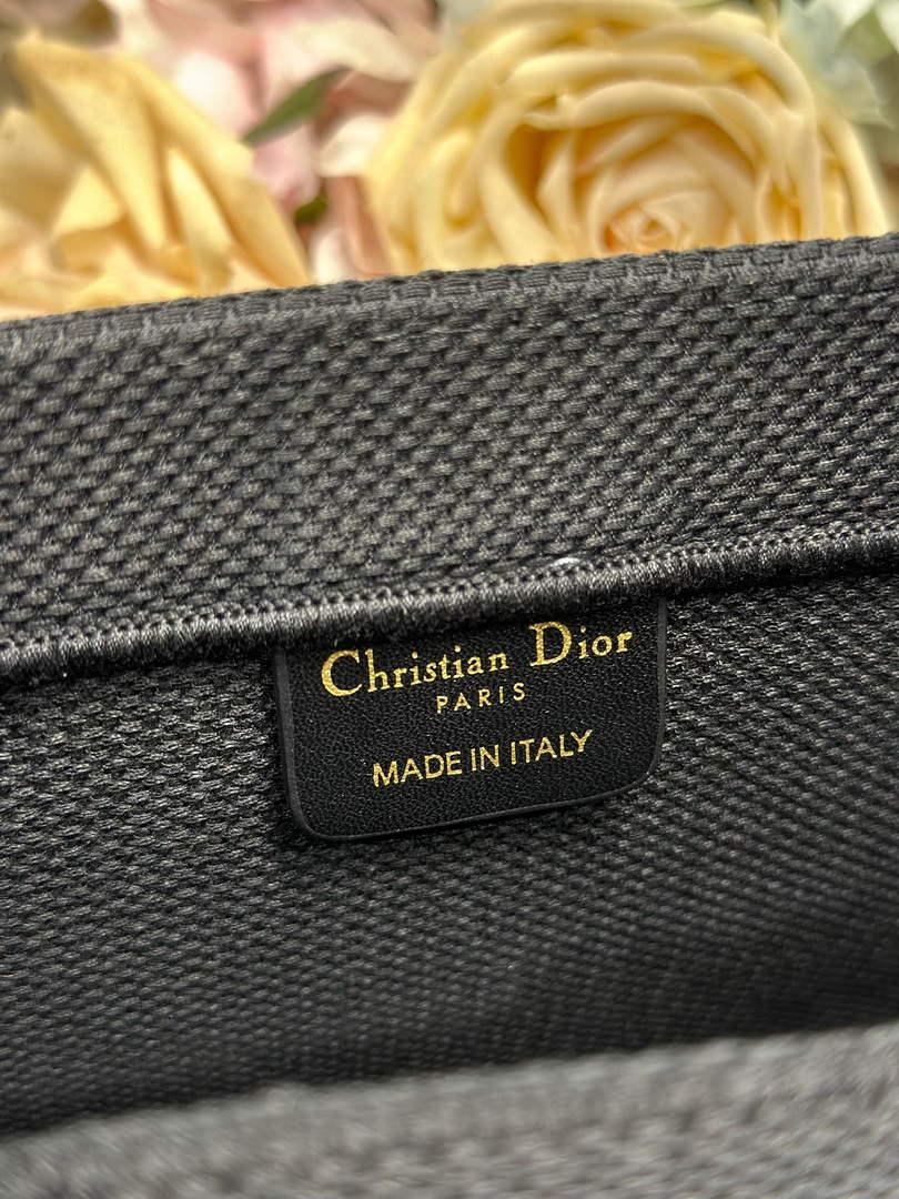Dior Medium Book Tote with Strap – Black and White Book Cover Embroidery - Default Title - View 8