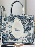 Dior Large Book Tote – Blue Toile de Jouy Floral Garden - Default Title - View 1