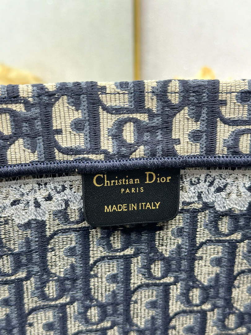Dior Large Book Tote – Navy Oblique with White Lace - Default Title - View 7
