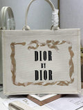 Dior Large Book Tote – Beige Embroidery - Default Title - View 1