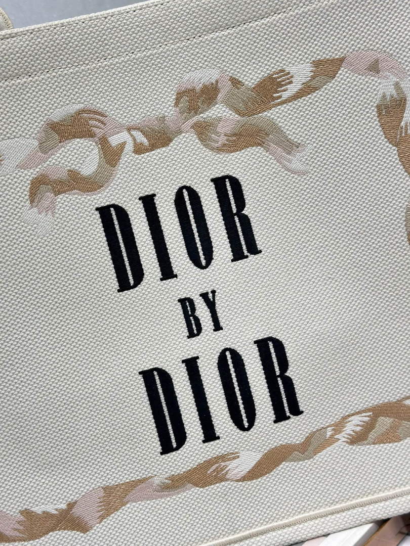 Dior Large Book Tote – Beige Embroidery - Default Title - View 5